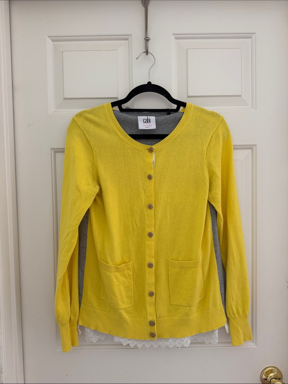 CAbi Bright Yellow Button-Front Cardigan